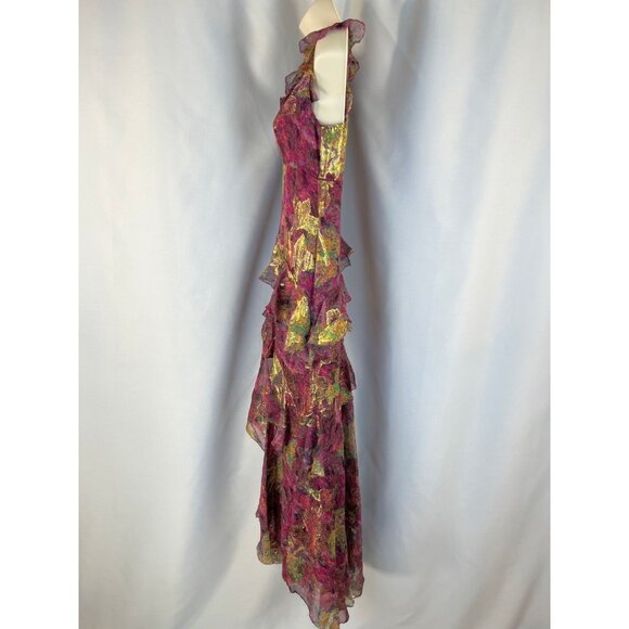 NWT Nicole Miller Pink Asymmetric High Low Silk Gown $660 - Picture 10 of 13